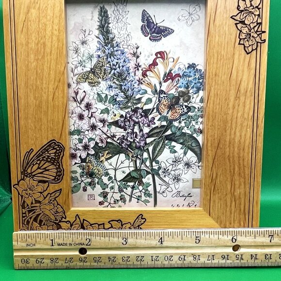 Harmony Creek 4x6 Picture Frame Wood Engraved Butterflies Floral Christian Quote - Picture 7 of 13